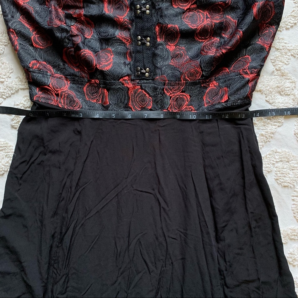 Royal Bones Red Black Rose Dress medium - Picture 5 of 15